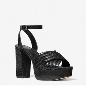 MICHAEL KORS ROYCE PLATFORM EMBOSSED SANDAL Size 9